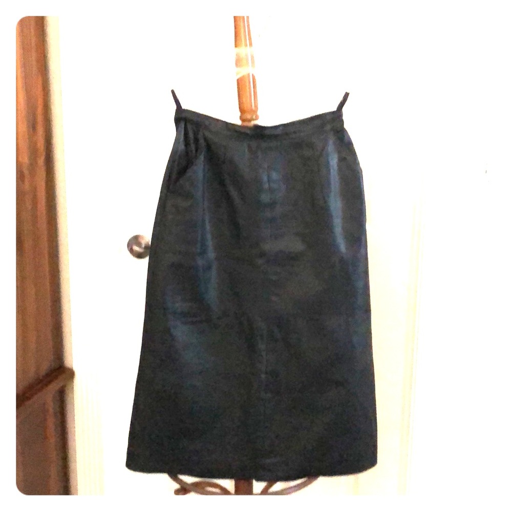 Black leather skirt